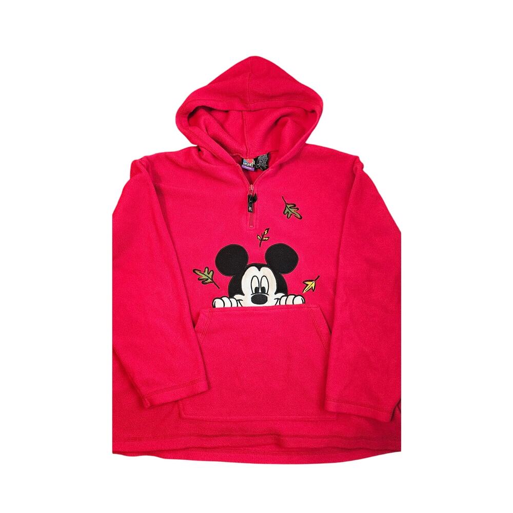 Vintage Mickey Unlimited Women's Mickey Mouse Red Fleece 1/4 Zip Hoodie 14W/16W